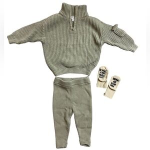 Baby Boy Sweater Set with socks 6-9mo